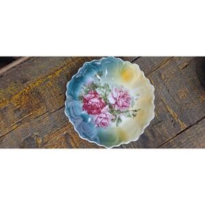 Z S & Co Bavaria Green Floral Decorative 6" Plate